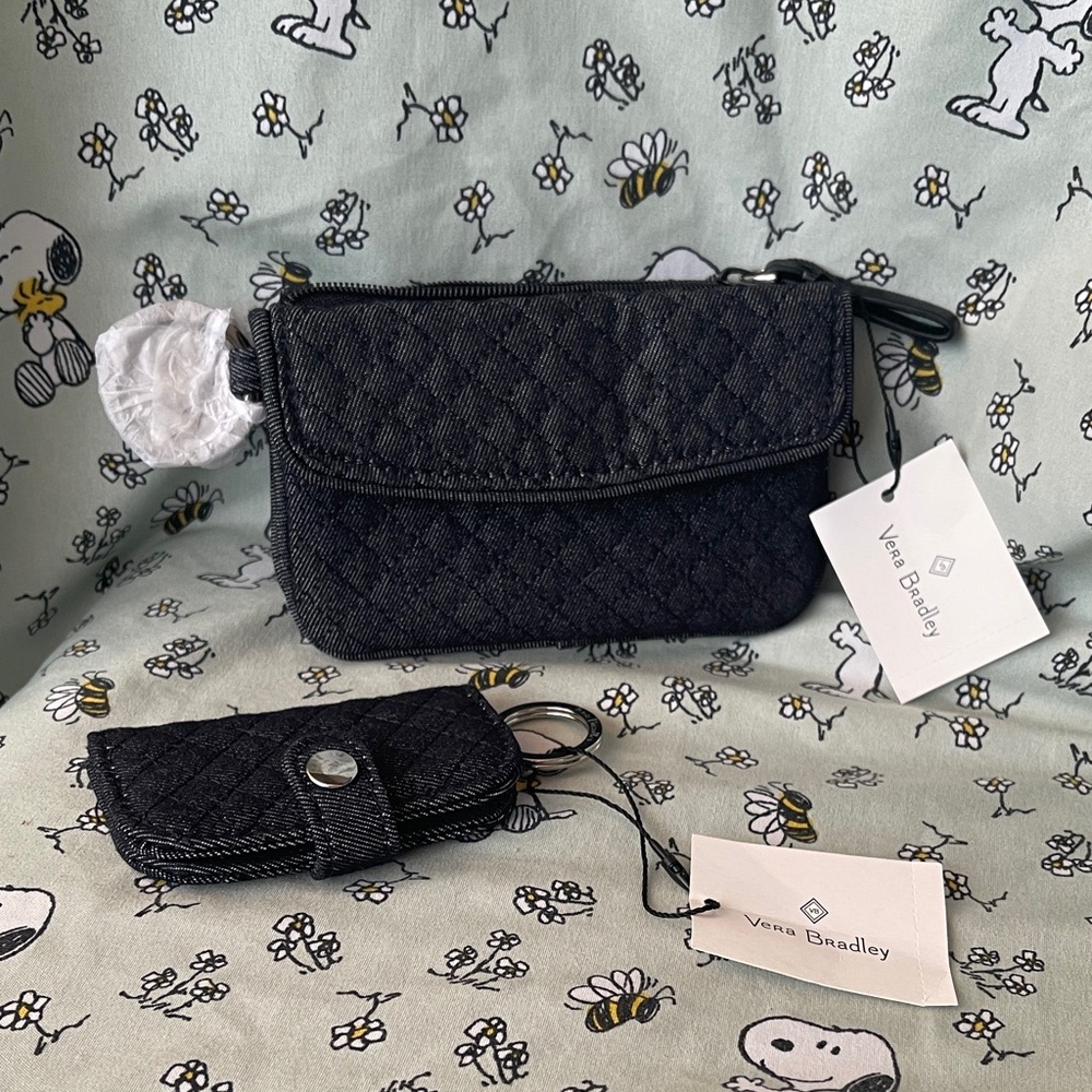 Vera Bradley Zip ID Pouch and Loyalty Tag Bag Charm Set - Denim Navy